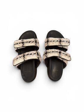 Anine Bing Beige Plaid Sid Sandals Size 38